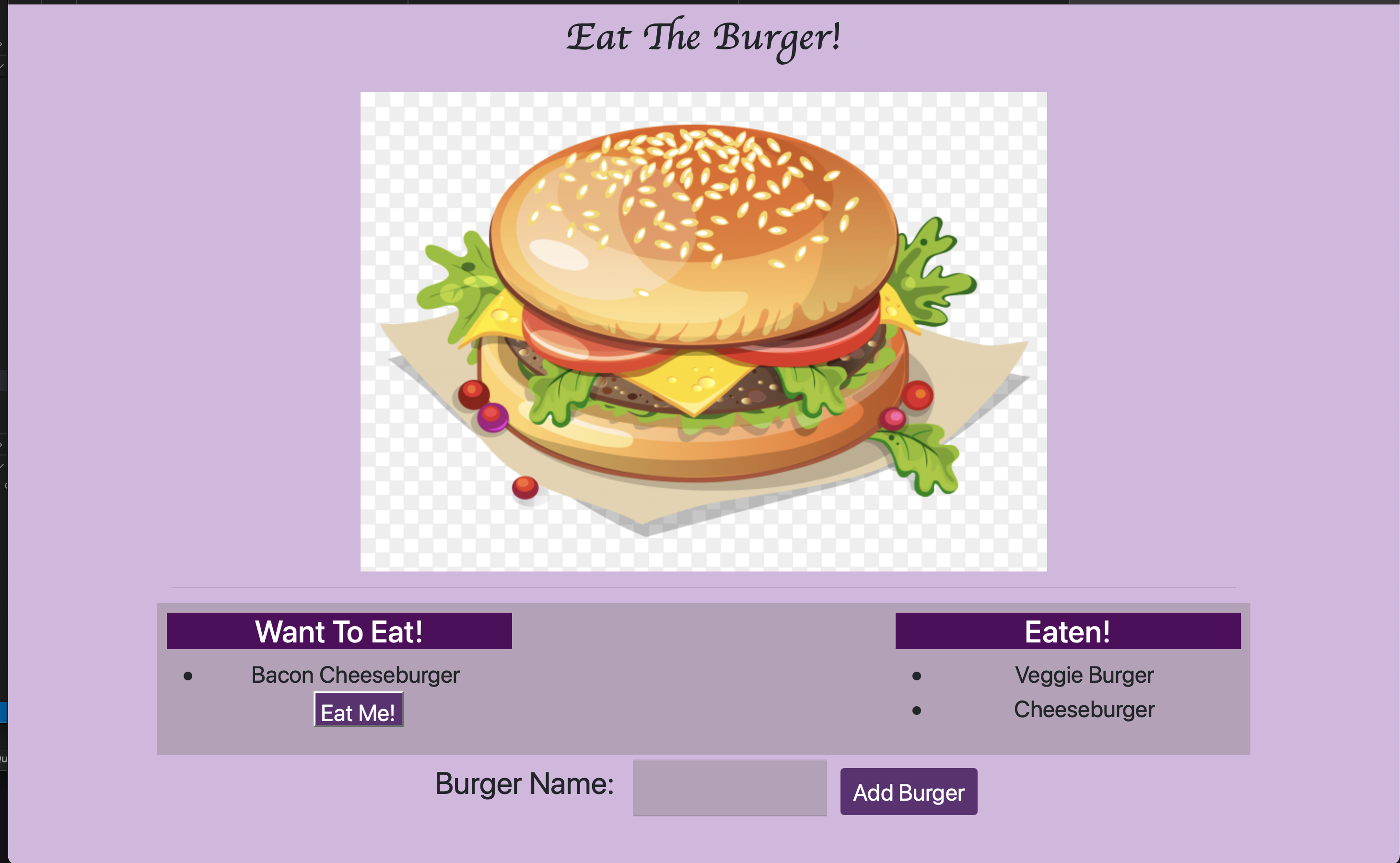 Screenshot of Eat the Burger