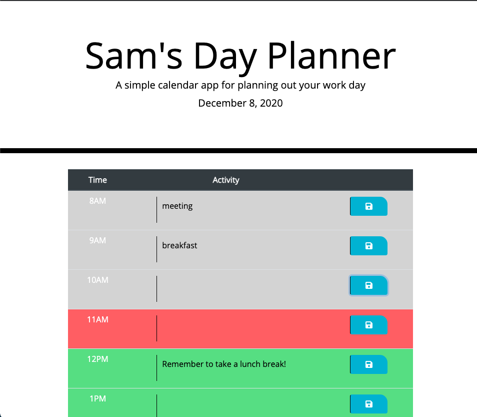 Day Planner Screenshot